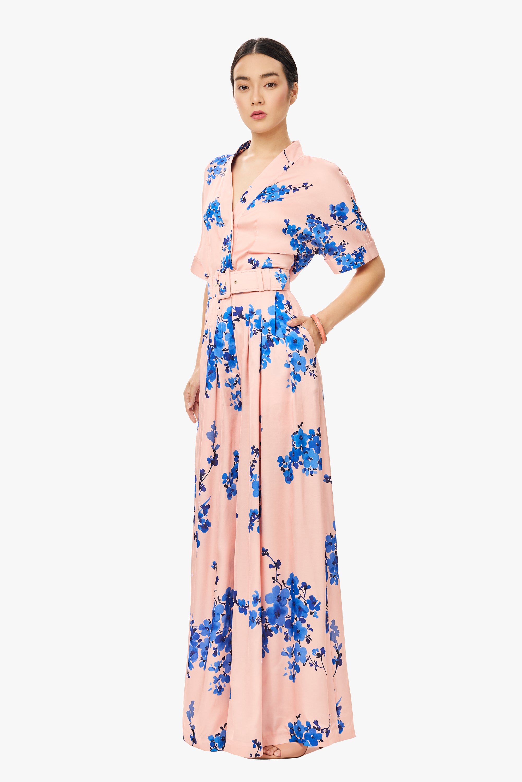 EYOS | Silky Satin EcoVero Palazzo Pants in Hana Blush