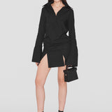 CASCADA | Organic Cotton Shirt Dress in Black