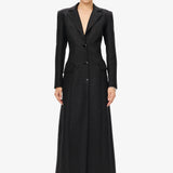 DREAMER`S SHINE | Luxurious Trench Dress in Superfine Wool with Metallic Sparkle