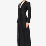 DREAMER`S SHINE | Luxurious Trench Dress in Superfine Wool with Metallic Sparkle