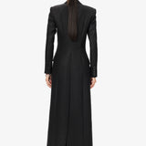 DREAMER`S SHINE | Luxurious Trench Dress in Superfine Wool with Metallic Sparkle