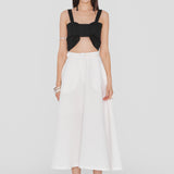 SWALLOW | White Linen and Tencel™ Midi Cloche Skirt